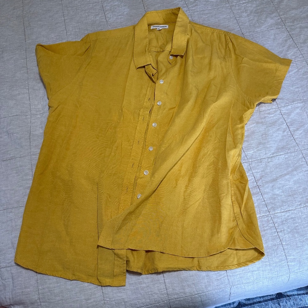 Tradlands Mustard Button Down Shirt